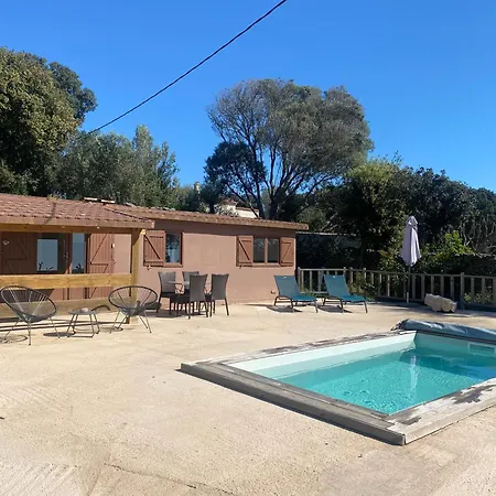 Petit Chalet D'Ete Avec Piscine Privee Chauffee Bonifacio  Extérieur photo